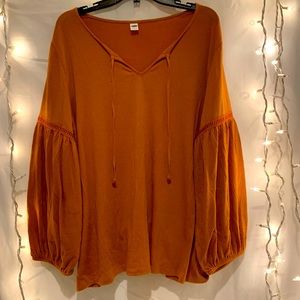 Old Navy - XL Brand New! Dusty Orange Flowy Tie Shirt